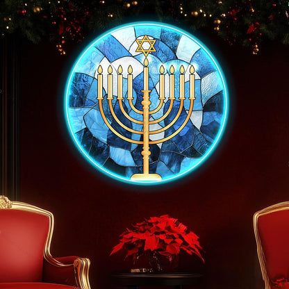 Personalized Hanukkah Acrylic Stained Glass | Shineneon