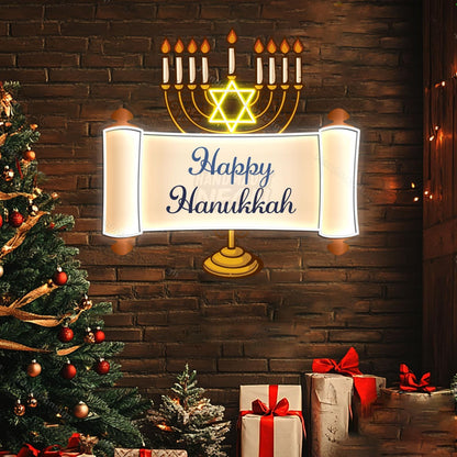 Personalized Happy Hanukkah Acrylic Led Neon Sign | Shineneon