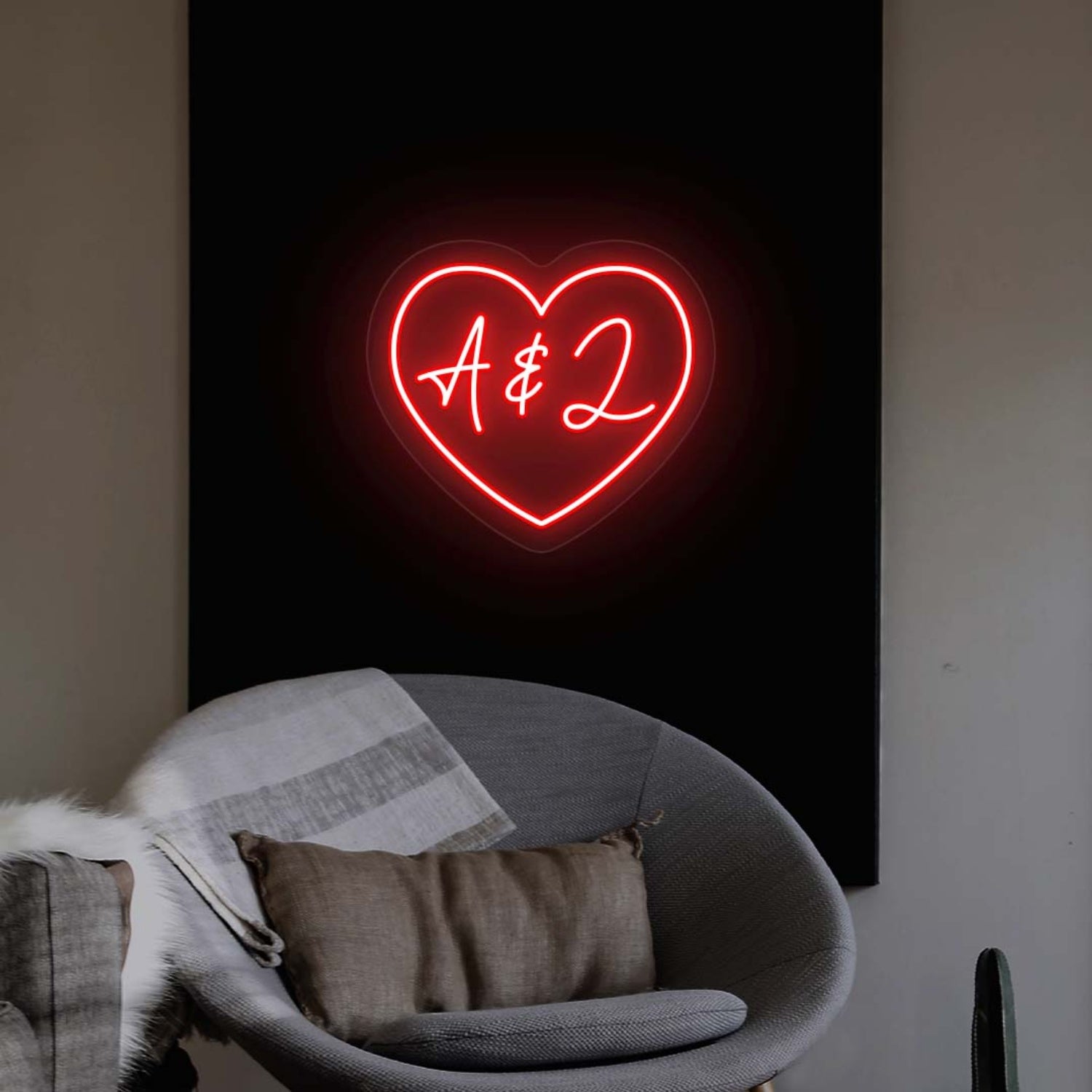 Personalized Heart Initials Neon Artwork | Shineneon