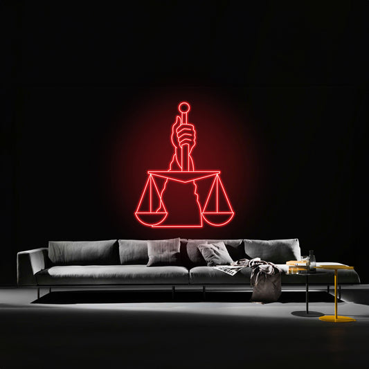 Personalized Lawyer Gift Custom Scales Of Justice Neon Lights