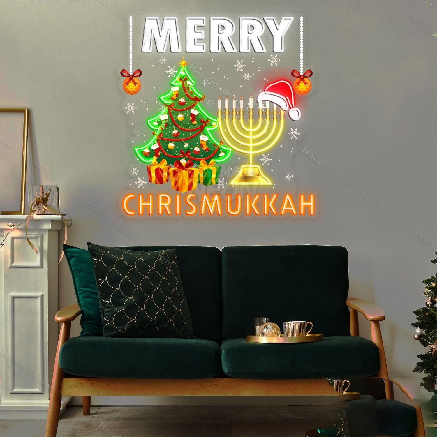 Personalized Merry Hanukkah Acrylic Led Neon Sign | Shineneon