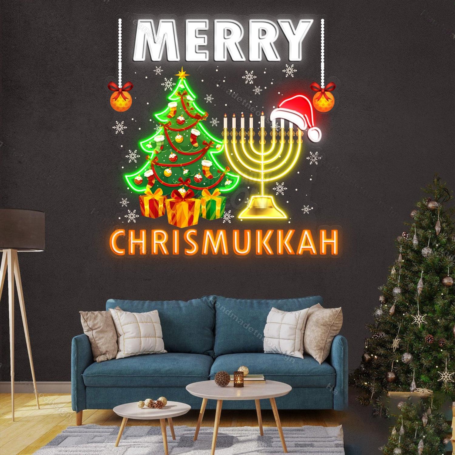 Personalized Merry Hanukkah Acrylic Led Neon Sign | Shineneon