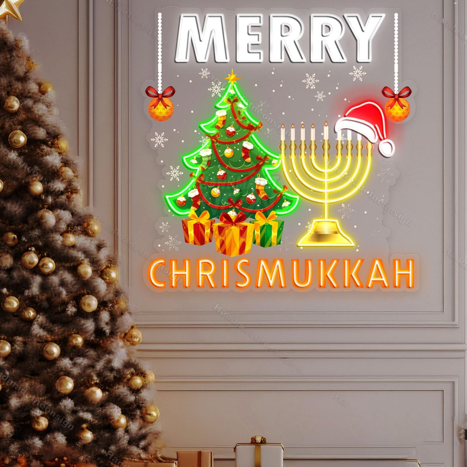 Personalized Merry Hanukkah Acrylic Led Neon Sign | Shineneon