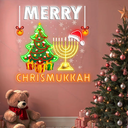 Personalized Merry Hanukkah Acrylic Led Neon Sign | Shineneon