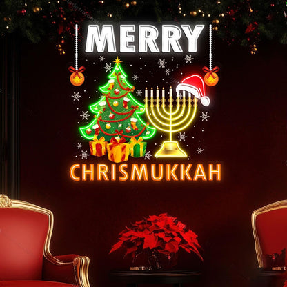 Personalized Merry Hanukkah Acrylic Led Neon Sign | Shineneon