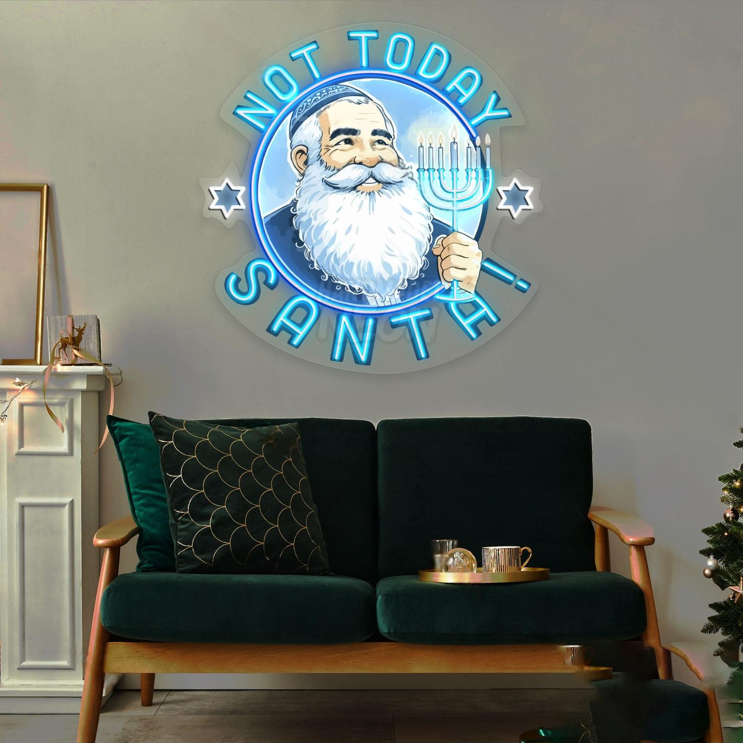 Personalized Not Today Santa Acrylic Led Sign | Shineneon