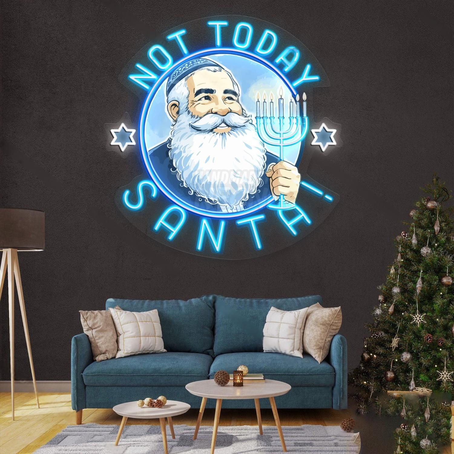 Personalized Not Today Santa Acrylic Led Sign | Shineneon