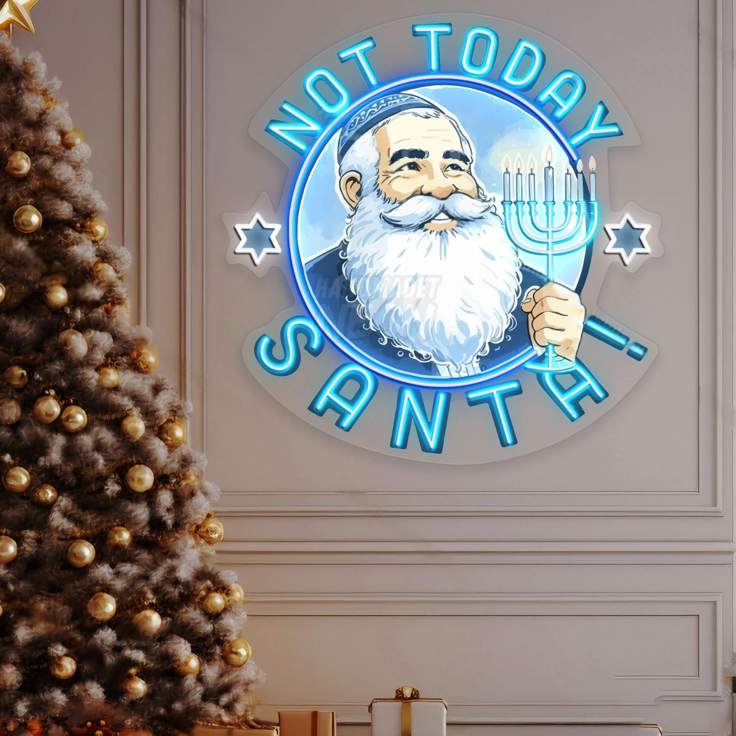 Personalized Not Today Santa Acrylic Led Sign | Shineneon
