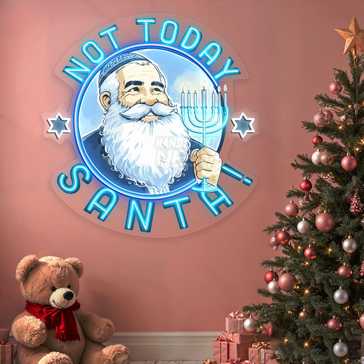 Personalized Not Today Santa Acrylic Led Sign | Shineneon