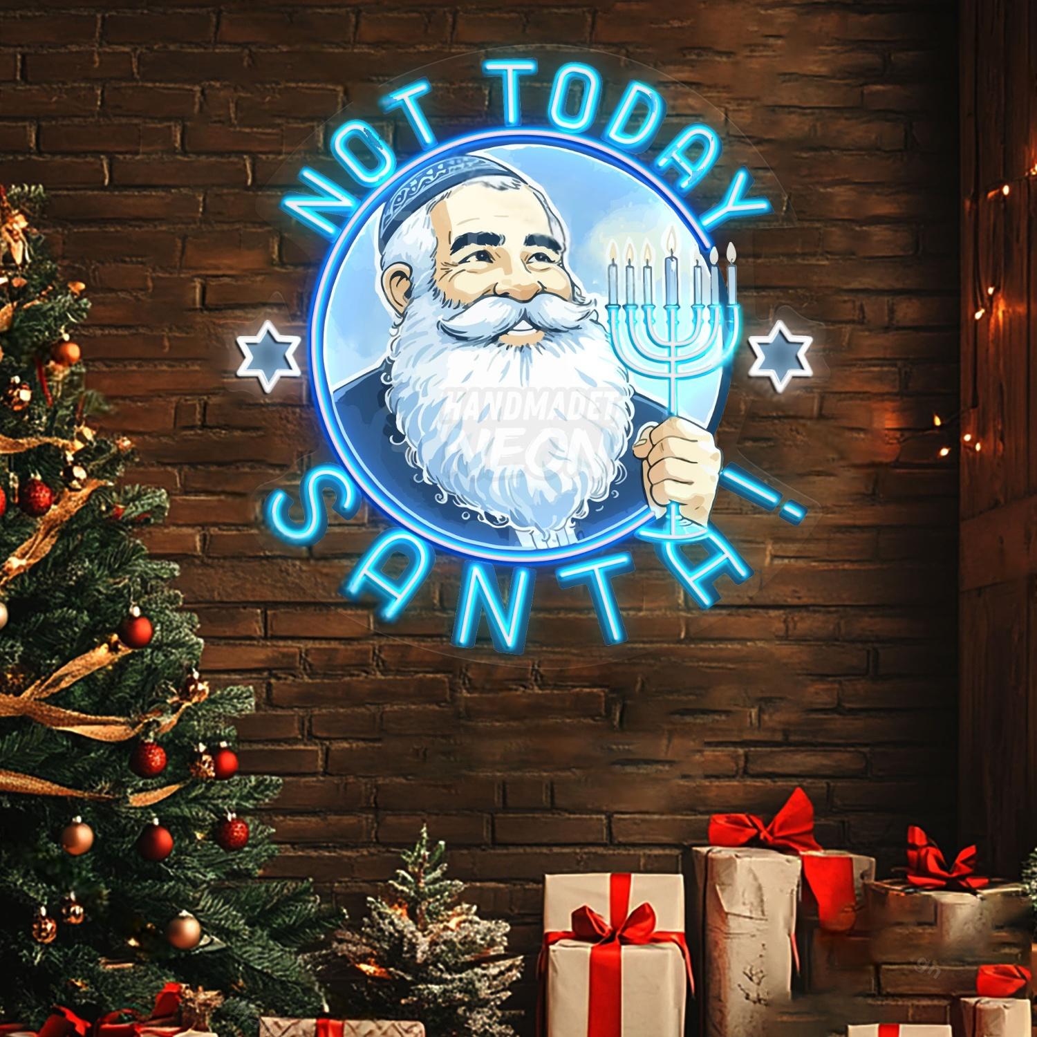 Personalized Not Today Santa Acrylic Led Sign | Shineneon