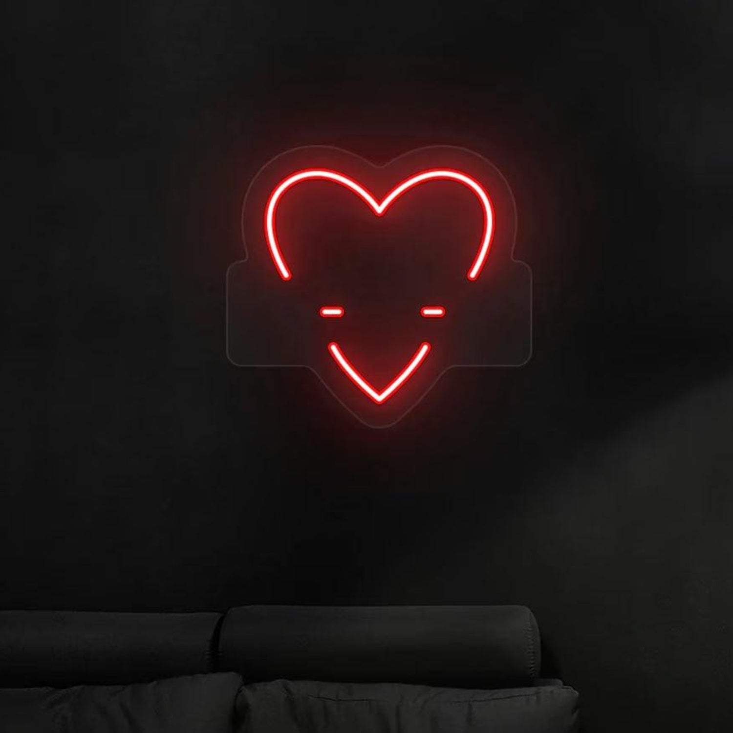 Personalized Red Heart Face Led Neon Sign For Bedroom Wall Decor | Shineneon