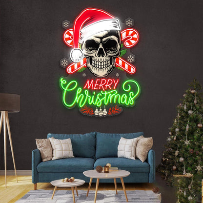 Personalized Skull Santa Acrylic Led Neon Sign | Shineneon