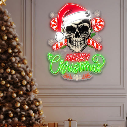 Personalized Skull Santa Acrylic Led Neon Sign | Shineneon
