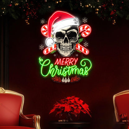 Personalized Skull Santa Acrylic Led Neon Sign | Shineneon