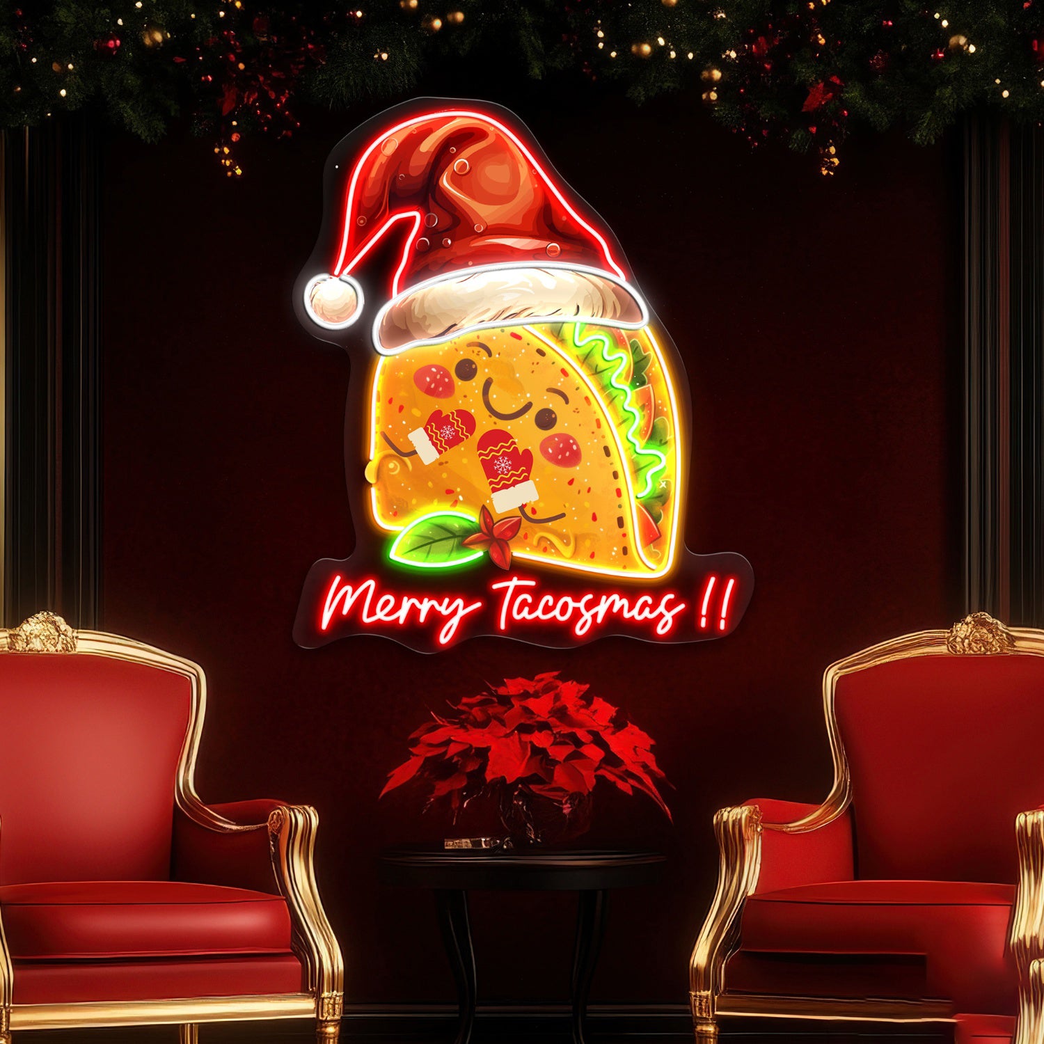 Personalized Tacos Christmas Acrylic Led Neon Sign | Shineneon