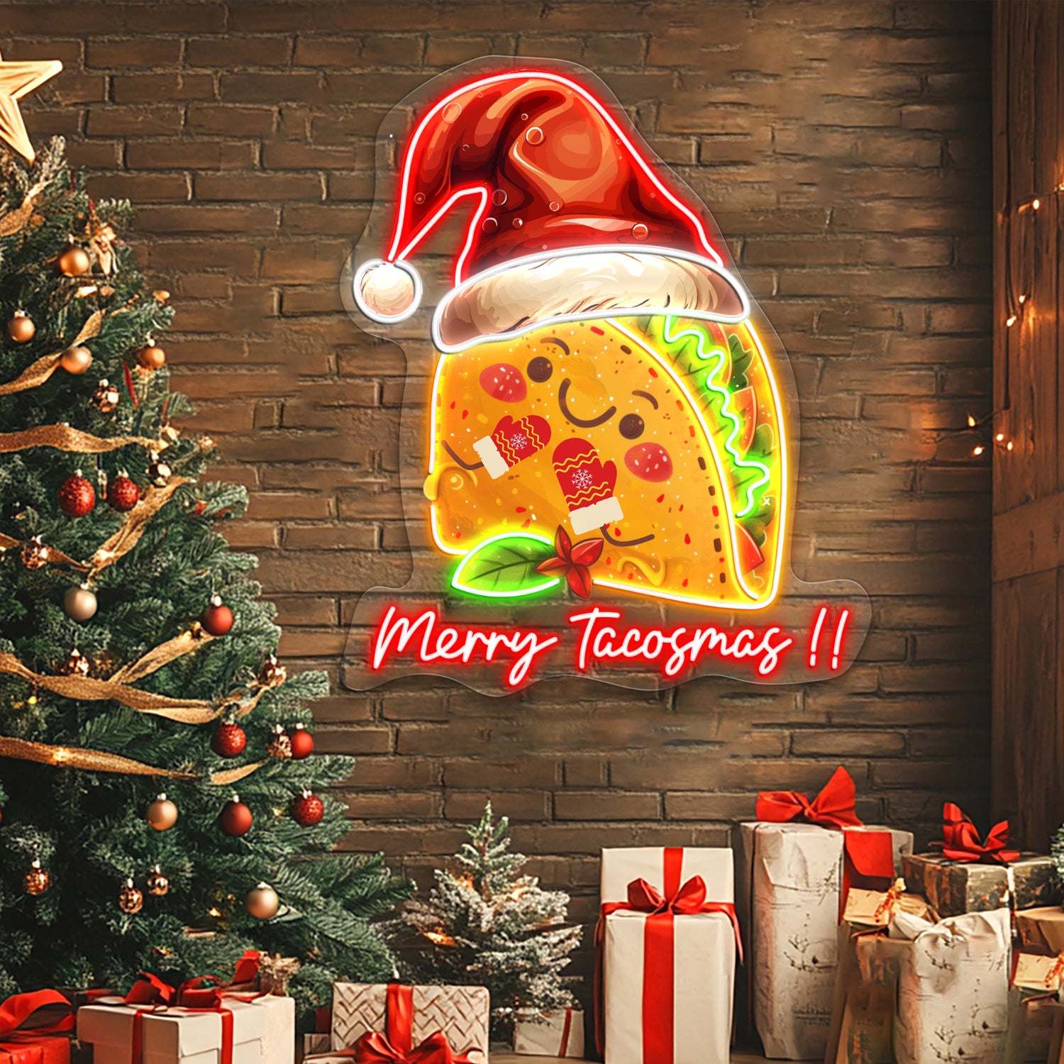 Personalized Tacos Christmas Acrylic Led Neon Sign | Shineneon