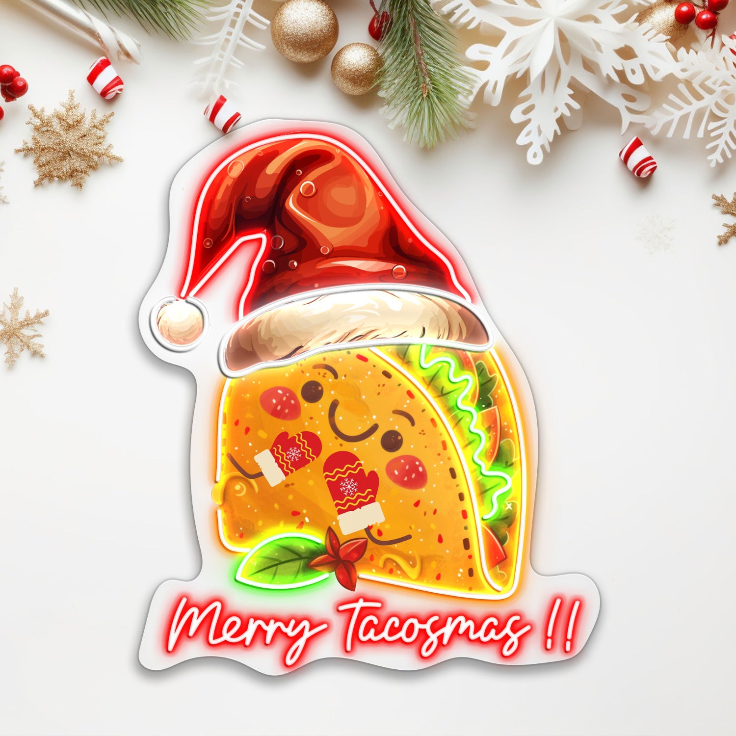 Personalized Tacos Christmas Acrylic Led Neon Sign | Shineneon