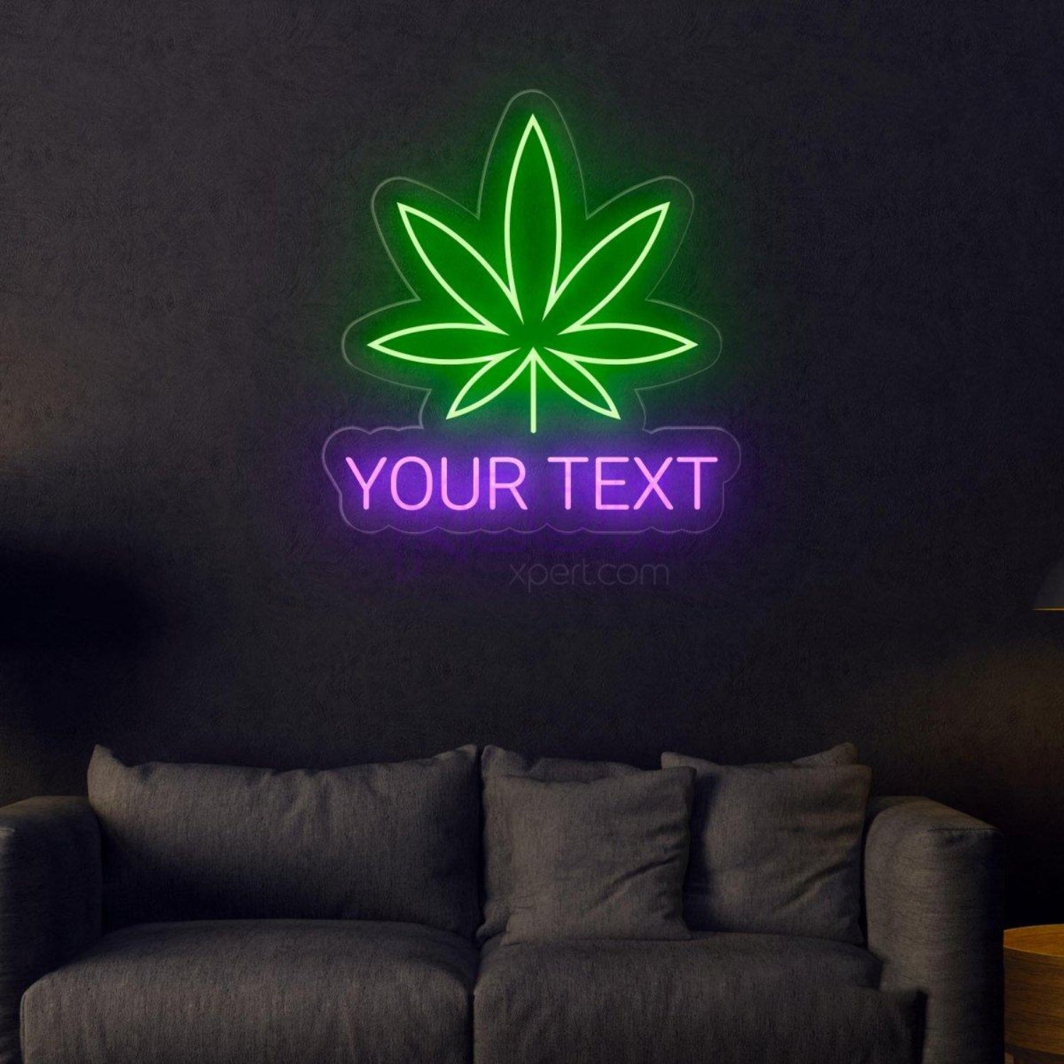 Personalized Weed Leaf Led Neon Sign With Red Green Custom Text For Bar Home Decor | Shineneon