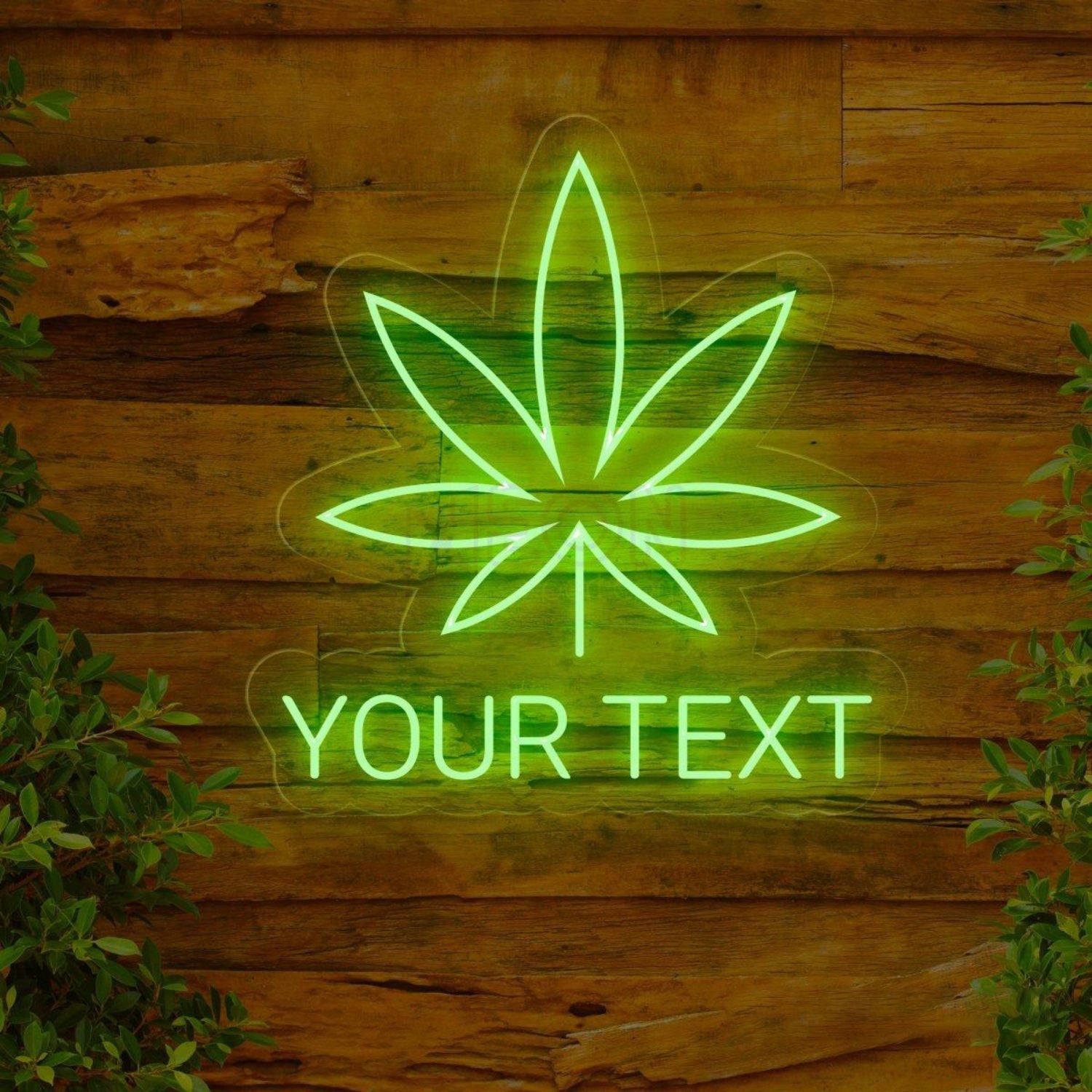 Personalized Weed Leaf Led Neon Sign With Red Green Custom Text For Bar Home Decor | Shineneon