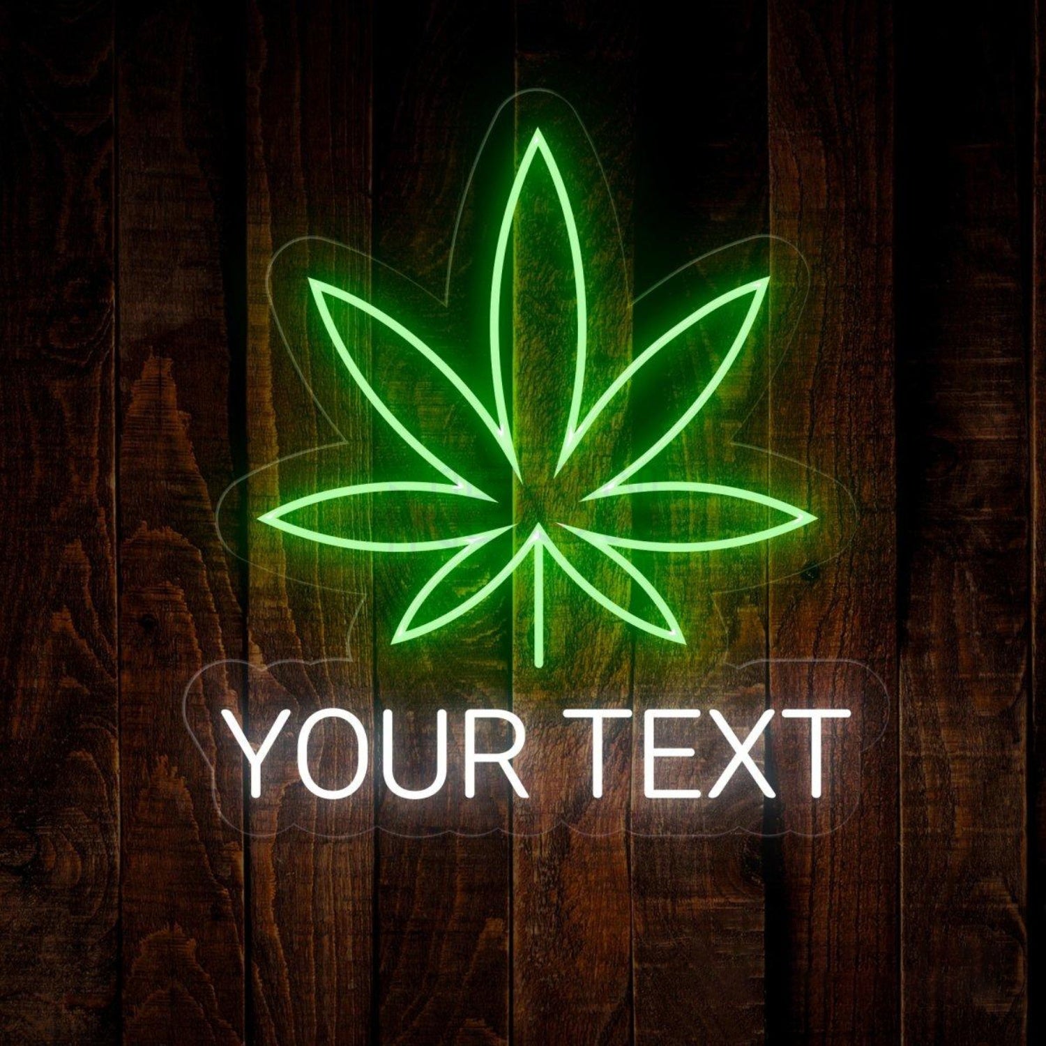 Personalized Weed Leaf Led Neon Sign With Red Green Custom Text For Bar Home Decor | Shineneon