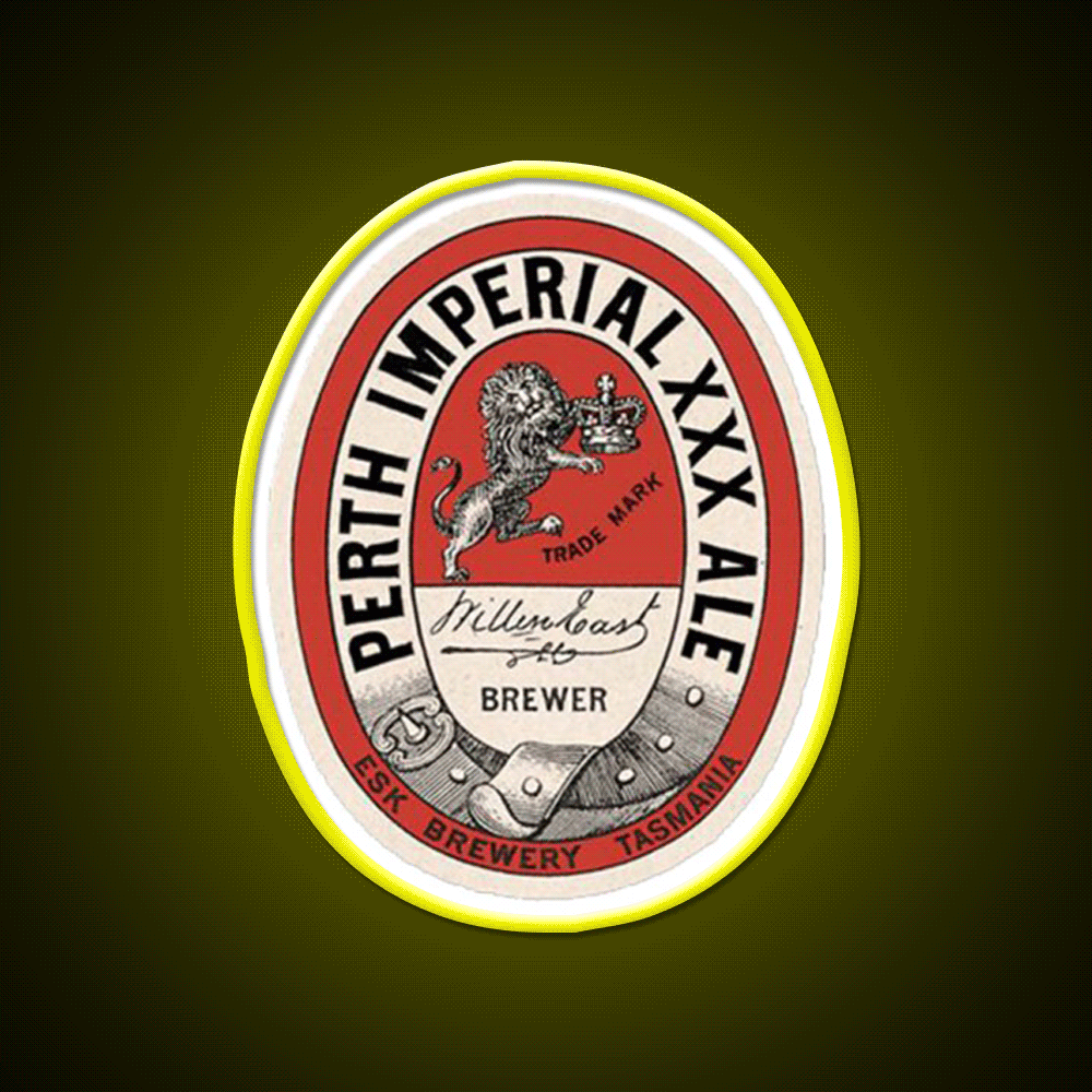 Perth Imperial Ale Vintage Label Beer Bar Decor Led Neon Sign Rgb Color