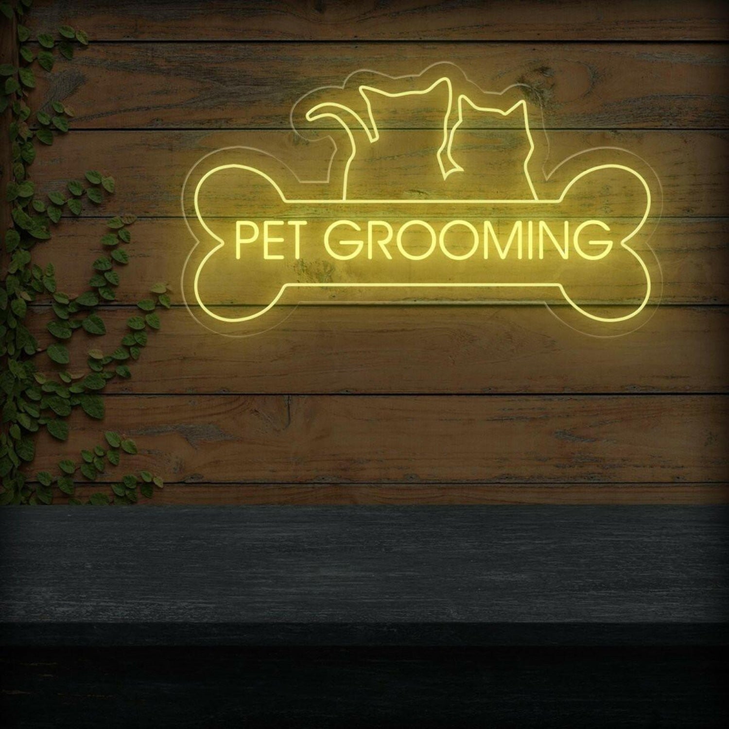 Pet Grooming Open Neon Dog Bone Led Sign | Shineneon