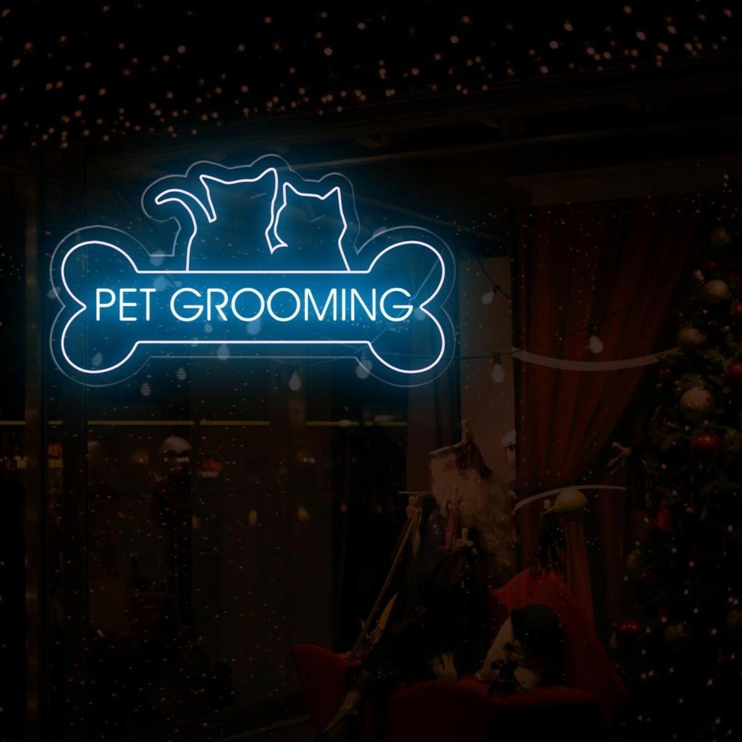 Pet Grooming Open Neon Dog Bone Led Sign | Shineneon