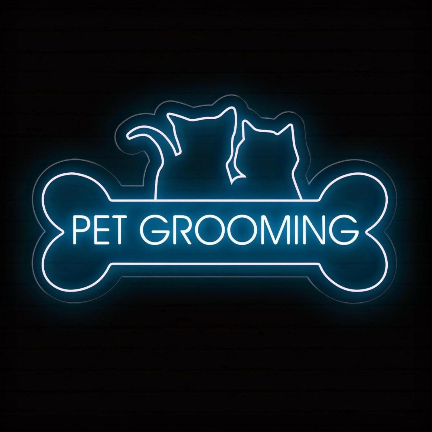 Pet Grooming Open Neon Dog Bone Led Sign | Shineneon