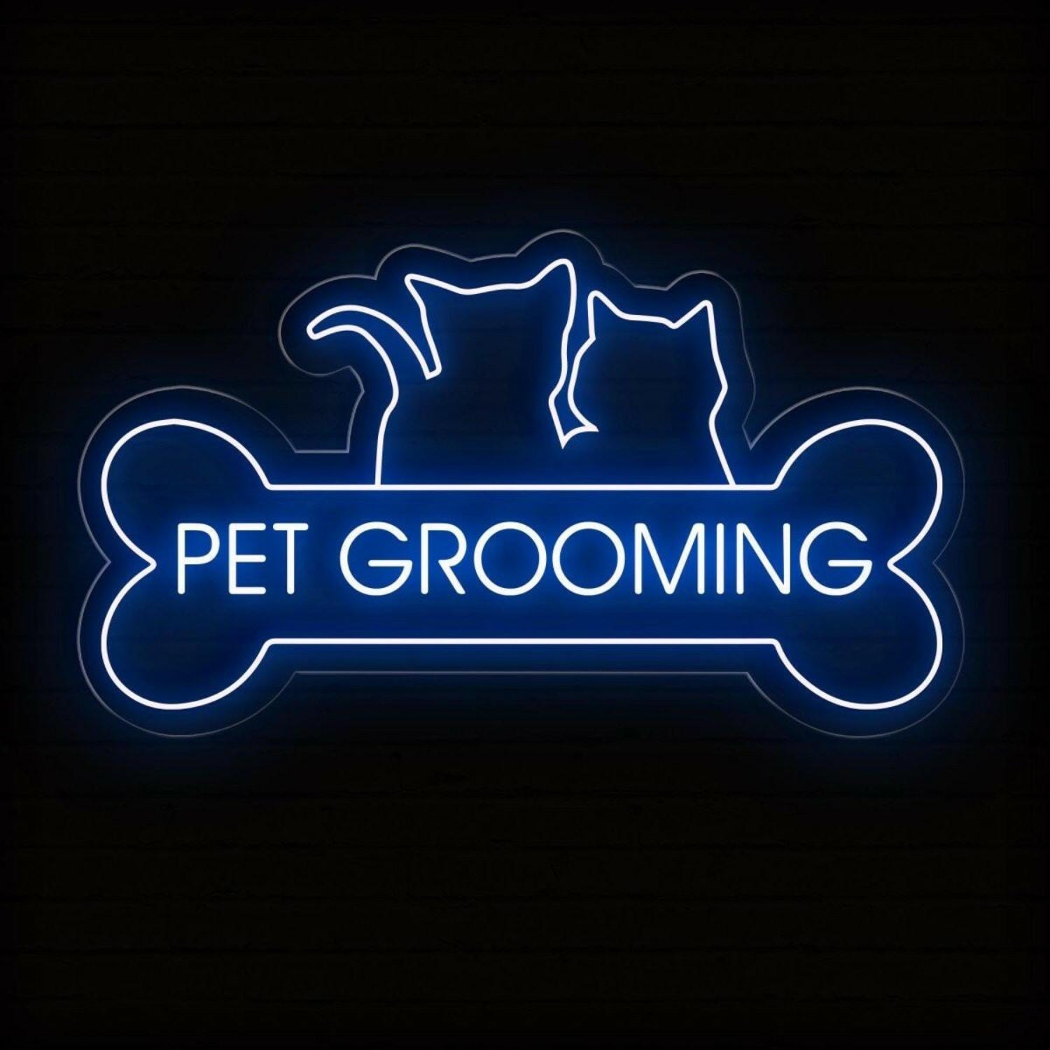 Pet Grooming Open Neon Dog Bone Led Sign | Shineneon