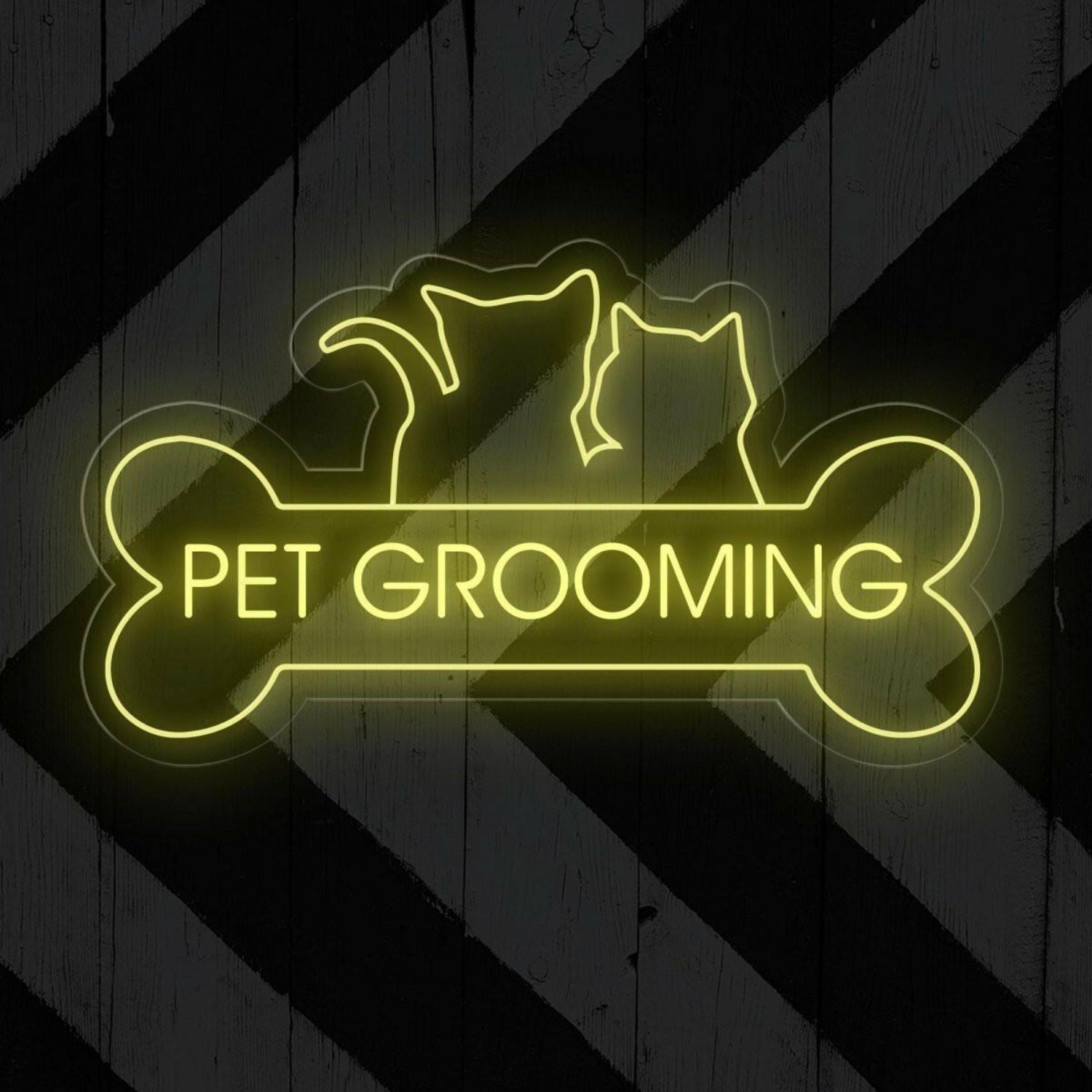 Pet Grooming Open Neon Dog Bone Led Sign | Shineneon