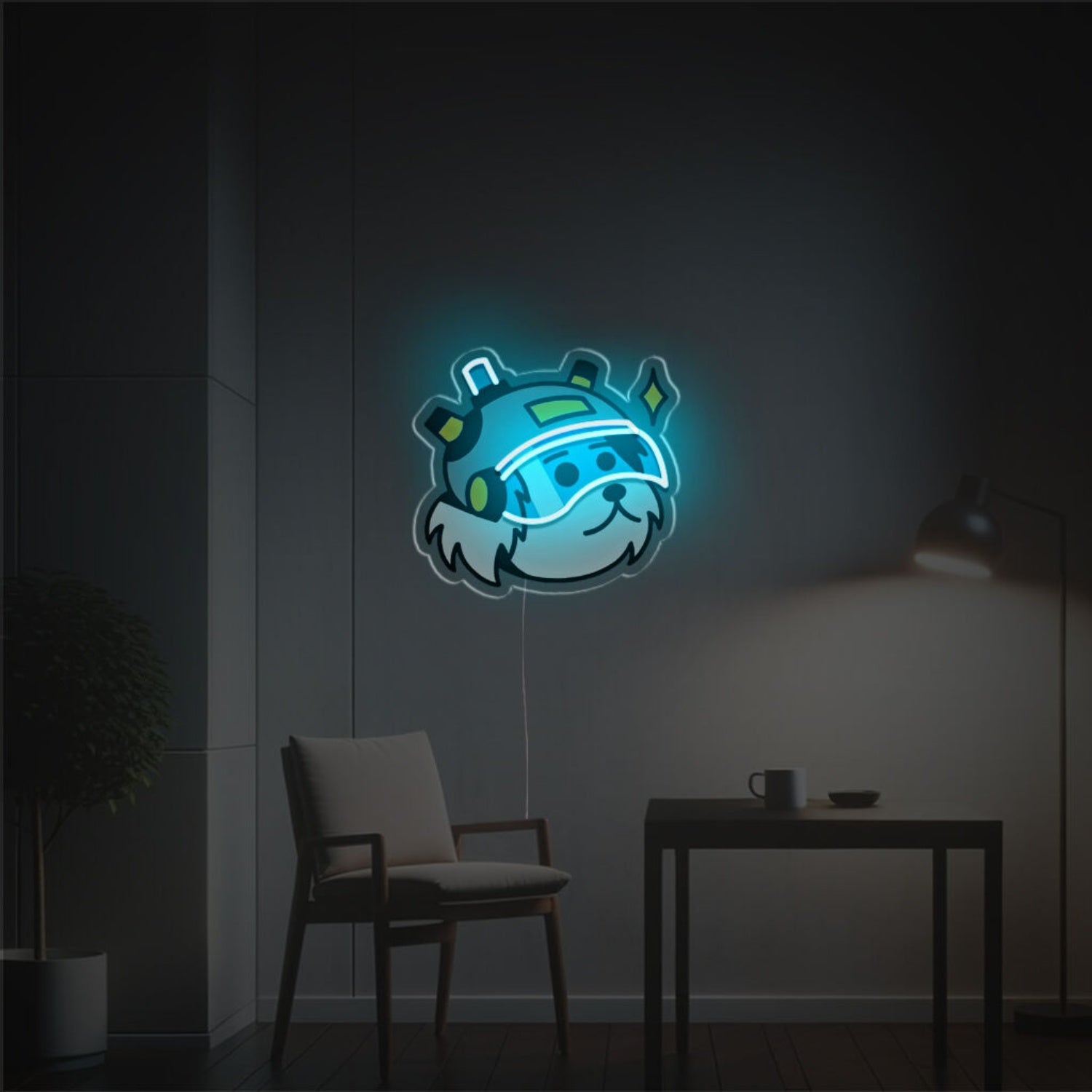 Pet Lovers Little Cute Puppy With Helmet Led Neon Acrylic Artwork | Shineneon