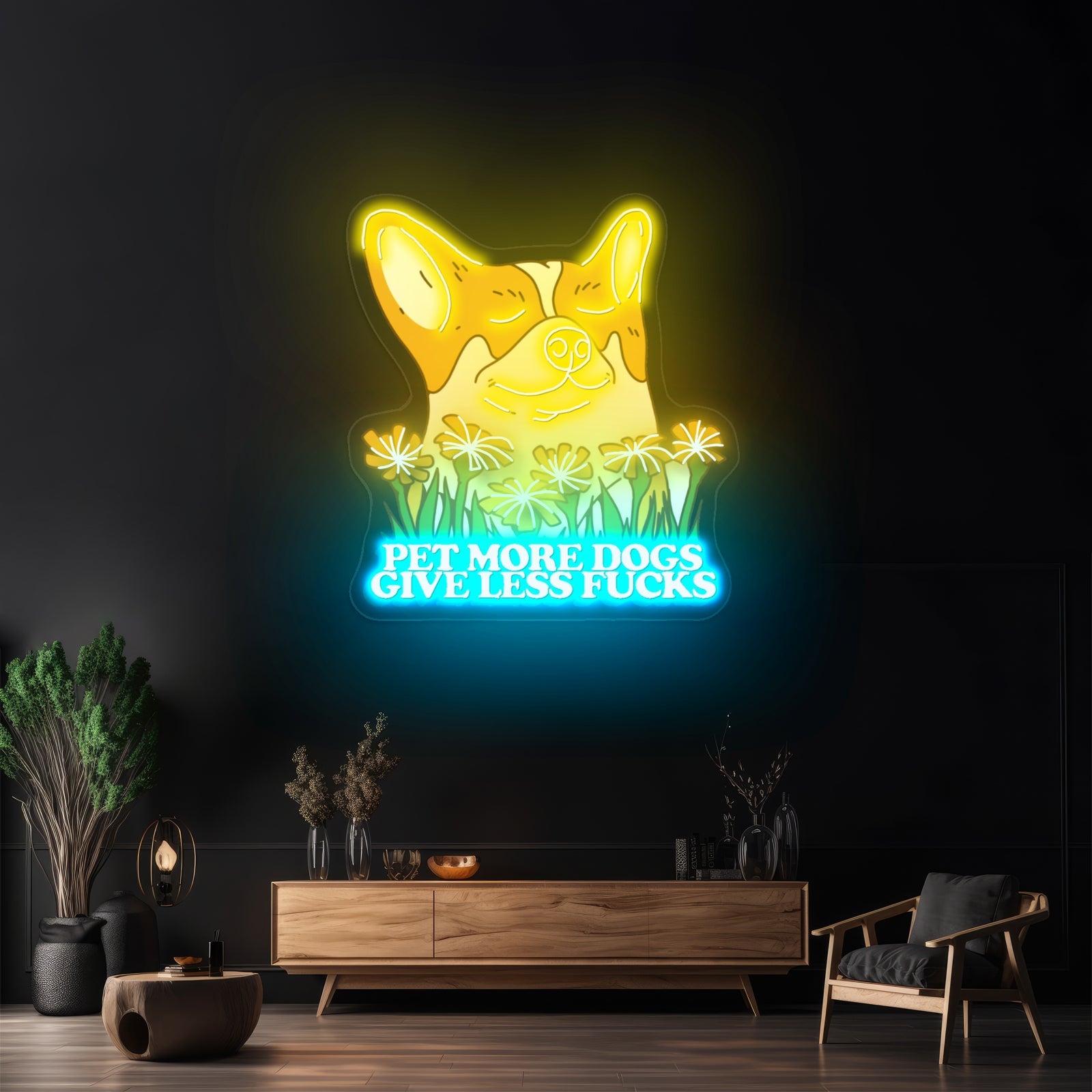 Pet More Dogs Give Less Fus Artwork Cheap Neon Signs - Shineneon