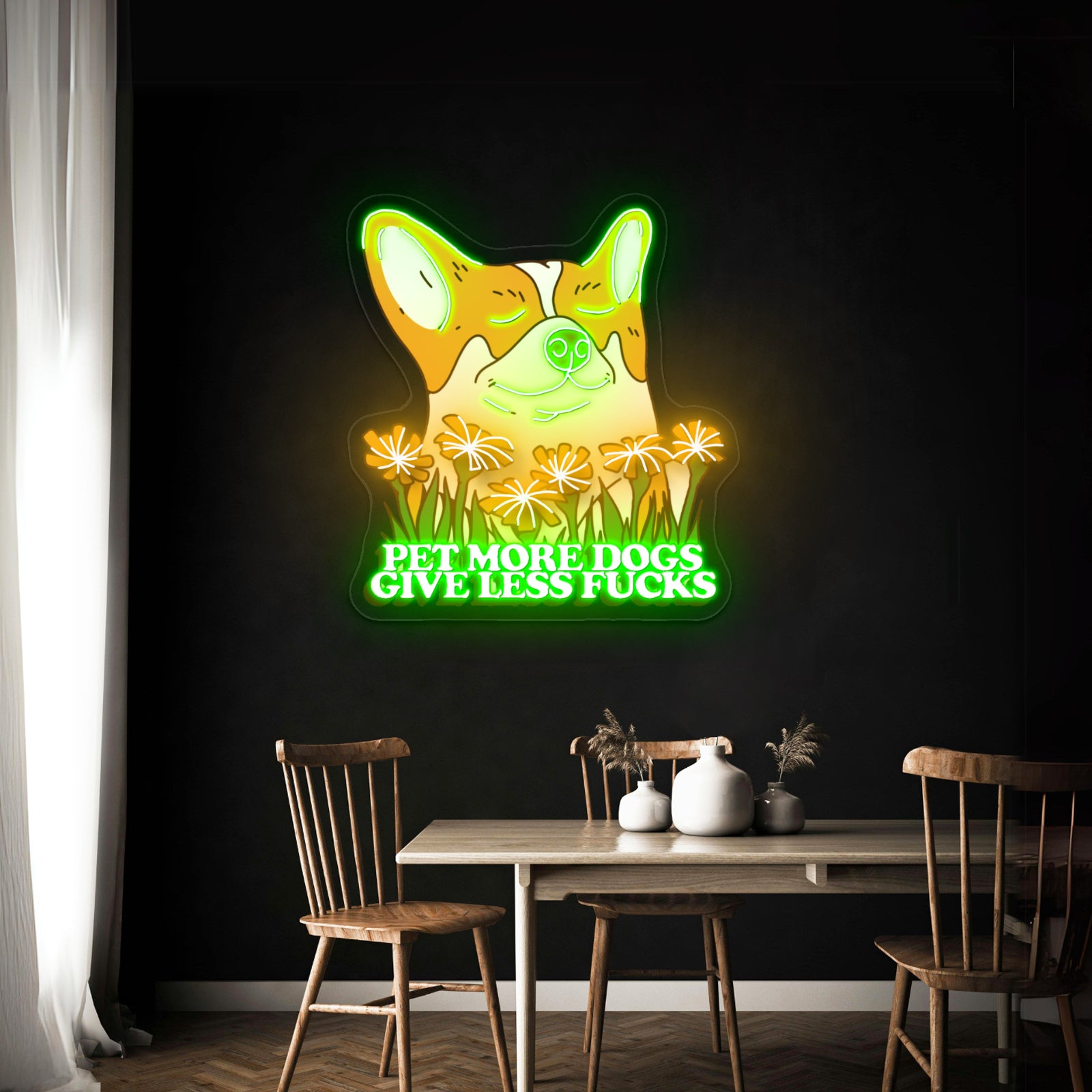 Pet More Dogs Give Less Fus Artwork Cheap Neon Signs