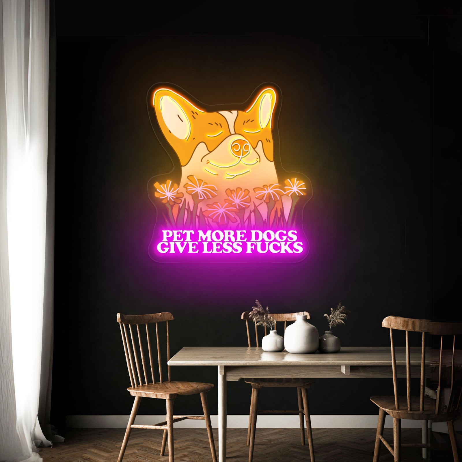 Pet More Dogs Give Less Fus Artwork Cheap Neon Signs