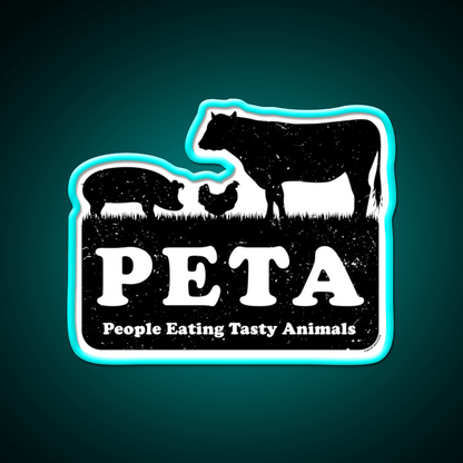 Peta People Eating Tasty Animals Fast Food Led Neon Sign For Burger Place Rgb Color - Shineneon
