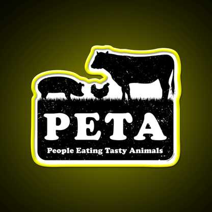 Peta People Eating Tasty Animals Fast Food Led Neon Sign For Burger Place Rgb Color - Shineneon