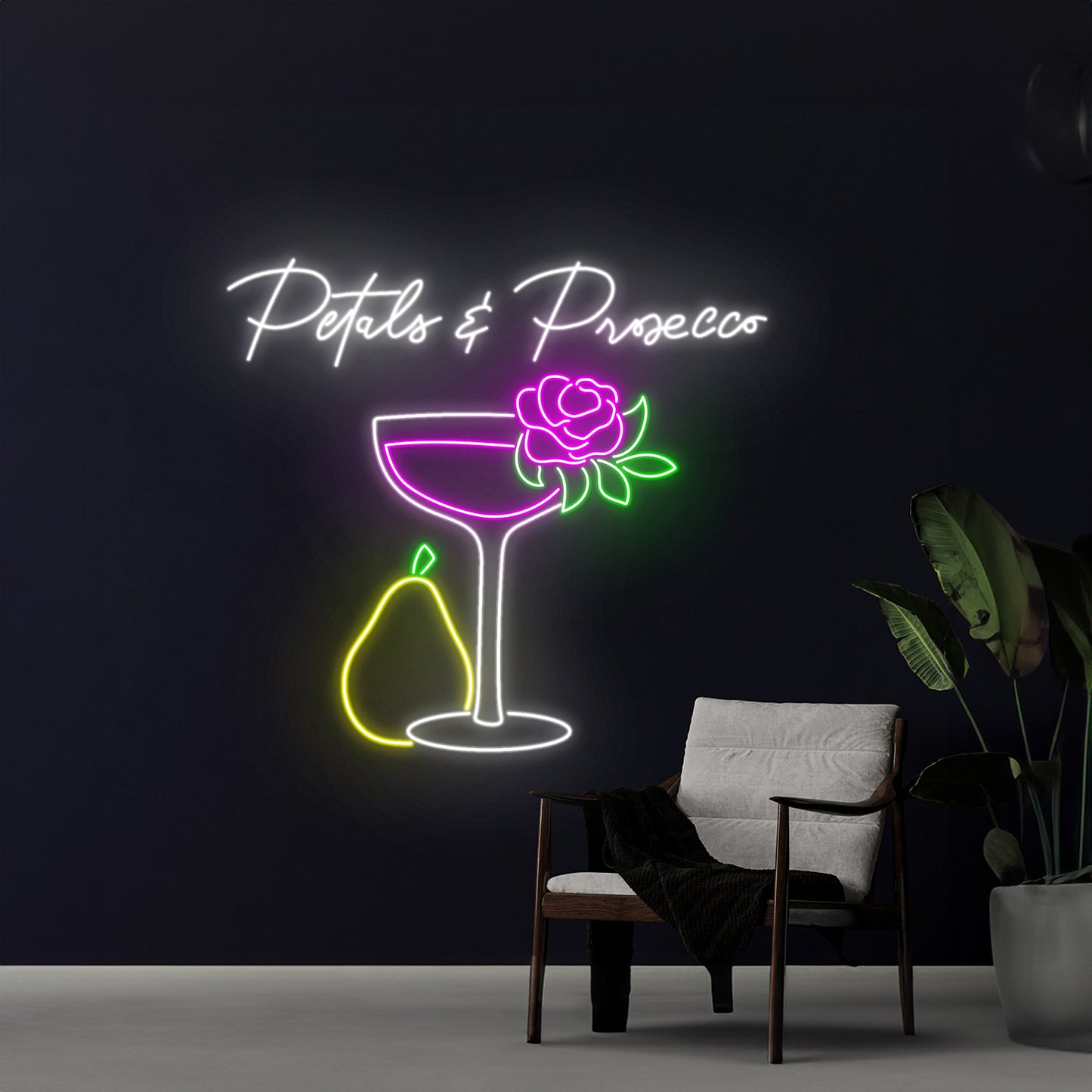 Petals Prosecco Led Sign