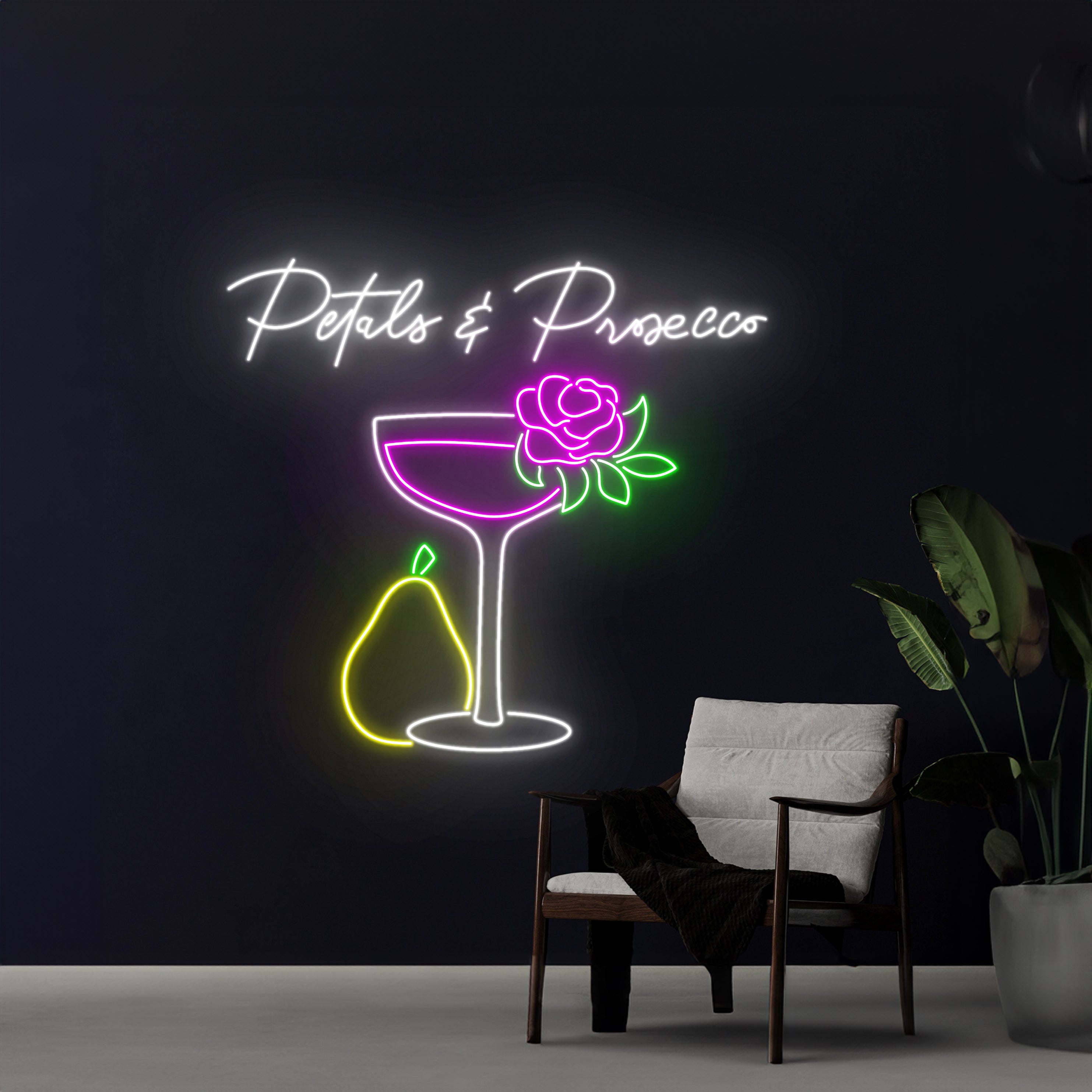 Petals Prosecco Led Sign | Shineneon