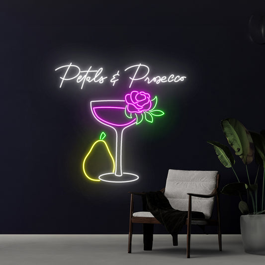 Petals Prosecco Led Sign