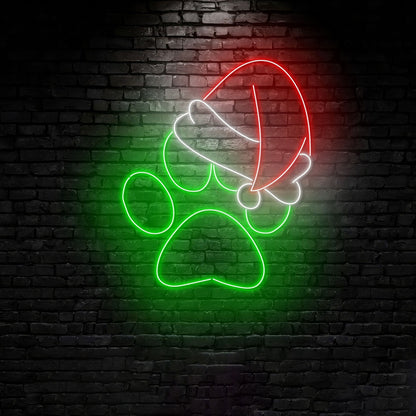 Pets Santa Paw Led Neon Sign | Shineneon