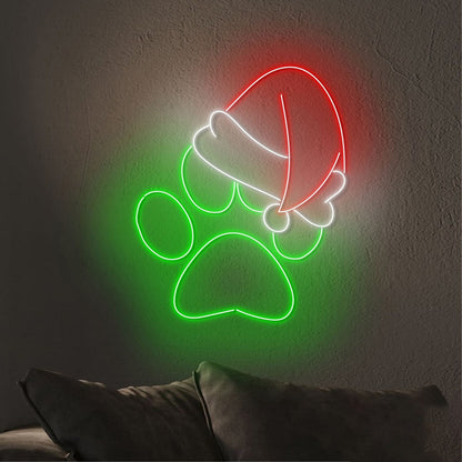 Pets Santa Paw Led Neon Sign | Shineneon