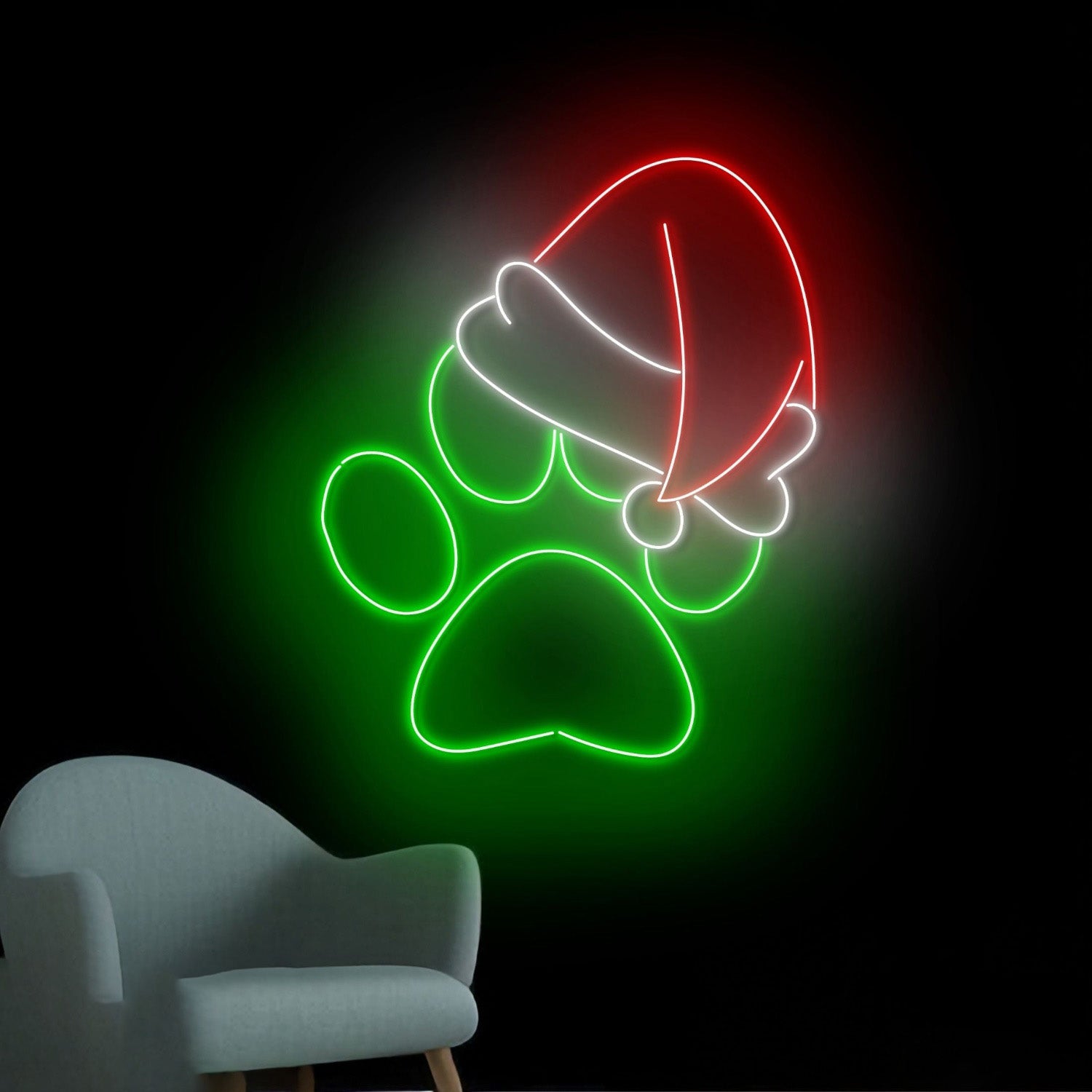 Pets Santa Paw Led Neon Sign | Shineneon