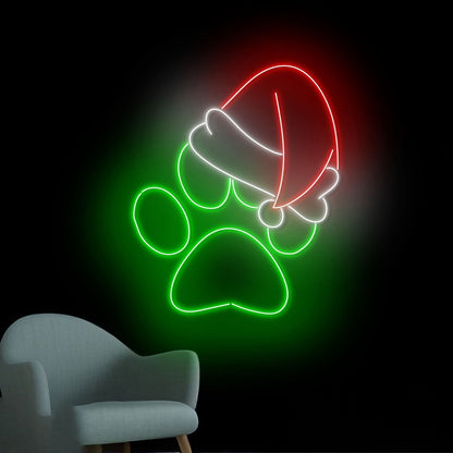 Pets Santa Paw Led Neon Sign | Shineneon
