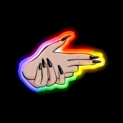Pew Pew Nail Salon Led Neon Sign Rgb Color - LED neon sign close-up detail