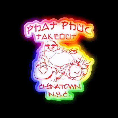 Phat Phuc Takeout Asian Cultural Led Neon Sign Rgb Color - LED neon sign close-up detail