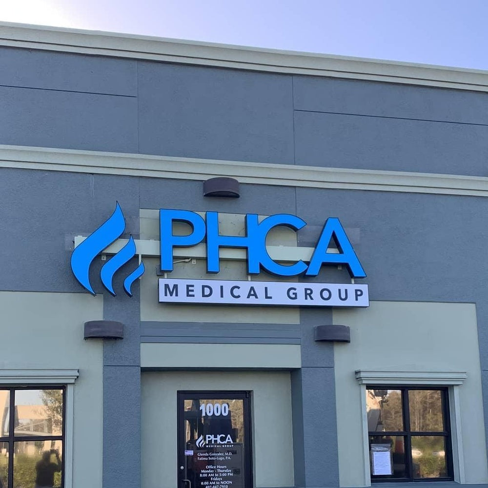 Phca With Logo 3D Frontlit Letters Metal Led Sign