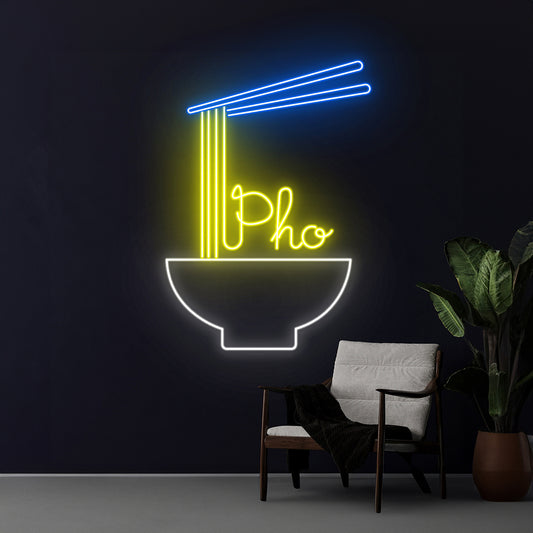 Pho Open Led Sign Vietnam Food Neon Light Restaurant Wall Decor