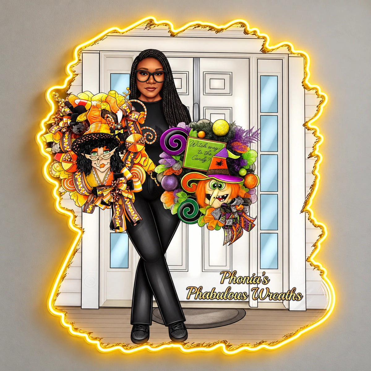 Phonia'S Wreaths Custom LED Neon Sign | a4e494888af5738ba8cfdb68246356f4e8e1e7cefecc9fd6afaf4e1e6d6b6ac2 | effect