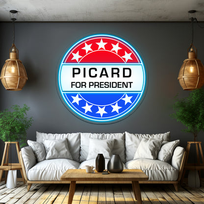 Picard For President Artwork Led Neon Signs Custom