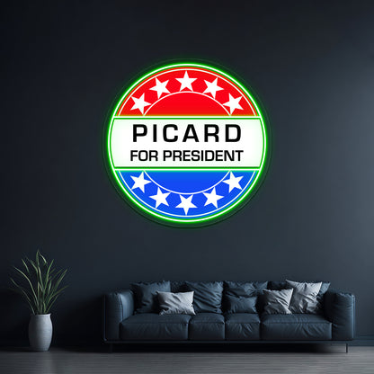 Picard For President Artwork Led Neon Signs Custom